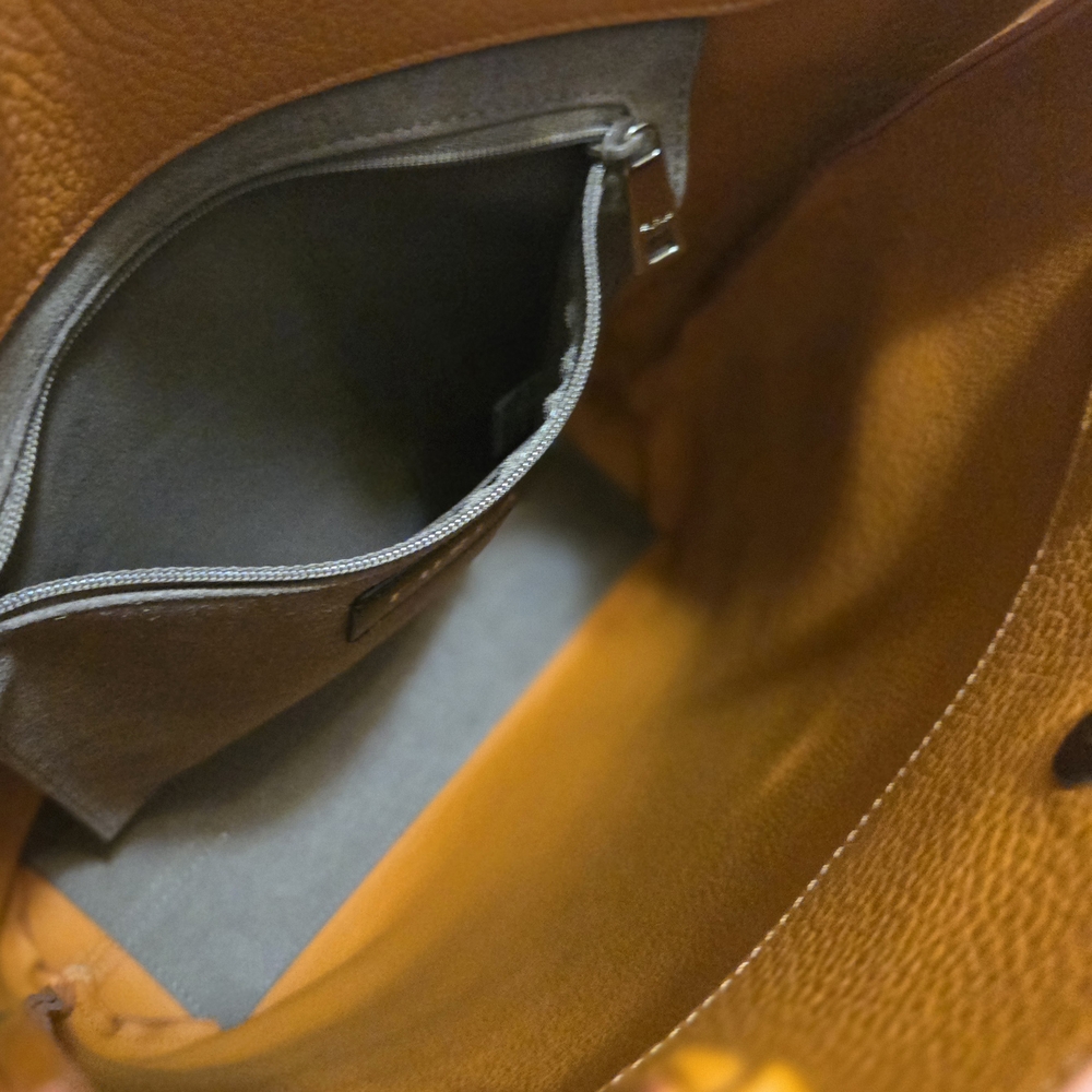 Furla Orange Structured Leather Tote - Picture 2 of 2